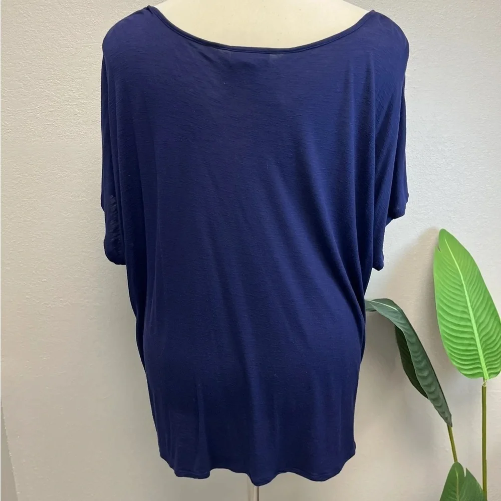 Modcloth Navy Blue Button Front Top - Size 4X - Picture 2 of 3